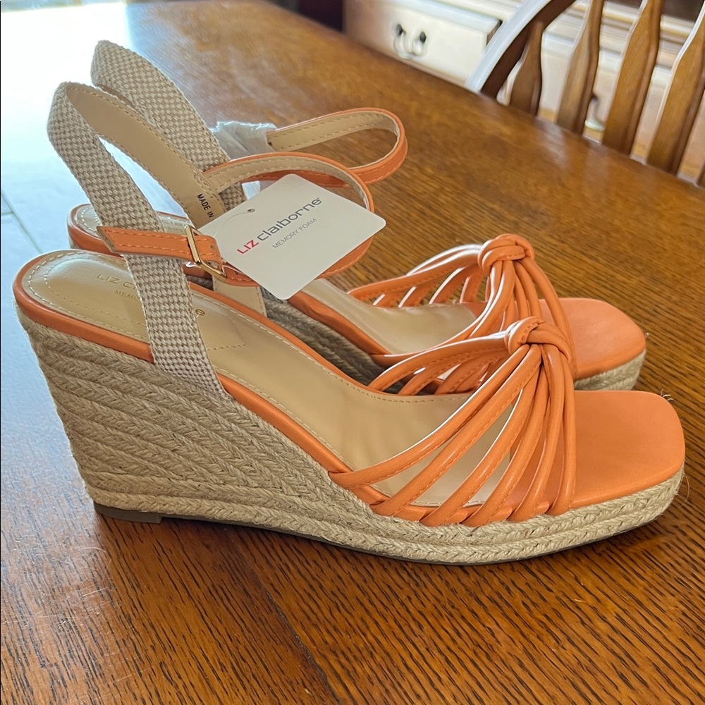 Liz Claiborne Women's Marcos Papaya Wedge Sandals NWT
